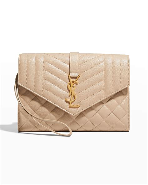 ysl quilted envelope clutch bag